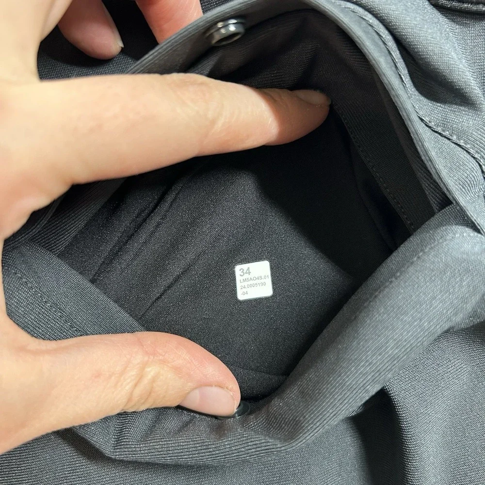 Lululemon ABC Slim-Fit Warpstreme Gray Pants Mens 34 Trousers Chino Stretch